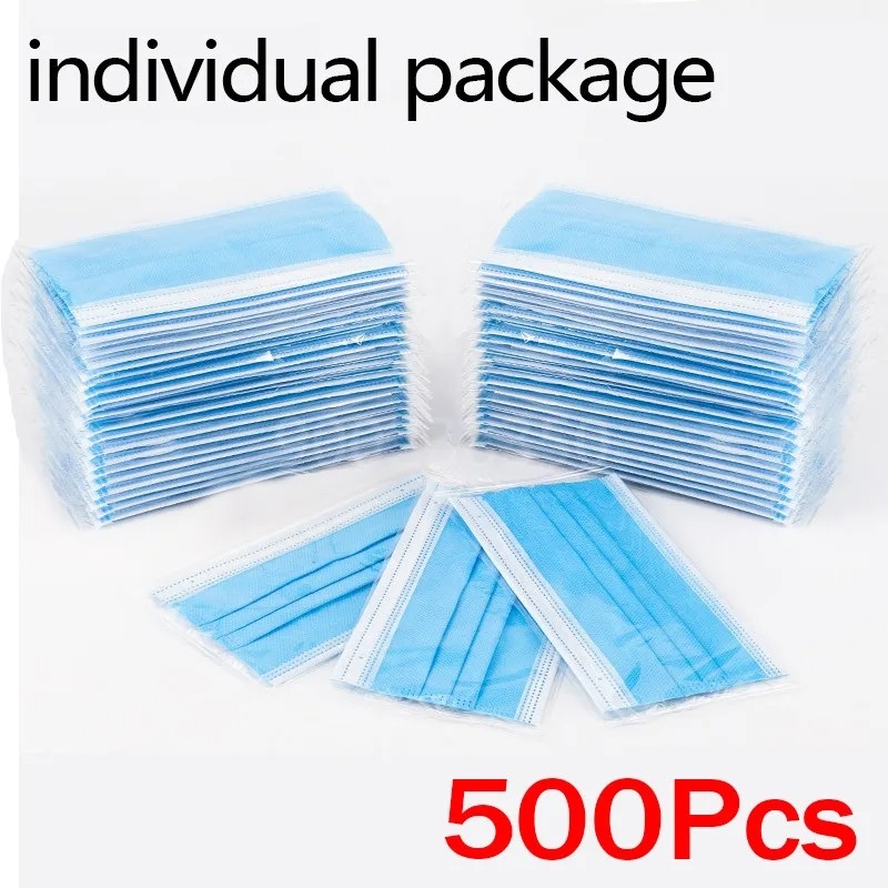 50-500pcs Disposable Adults in - Disposable Mask Blue recensione e prezzo