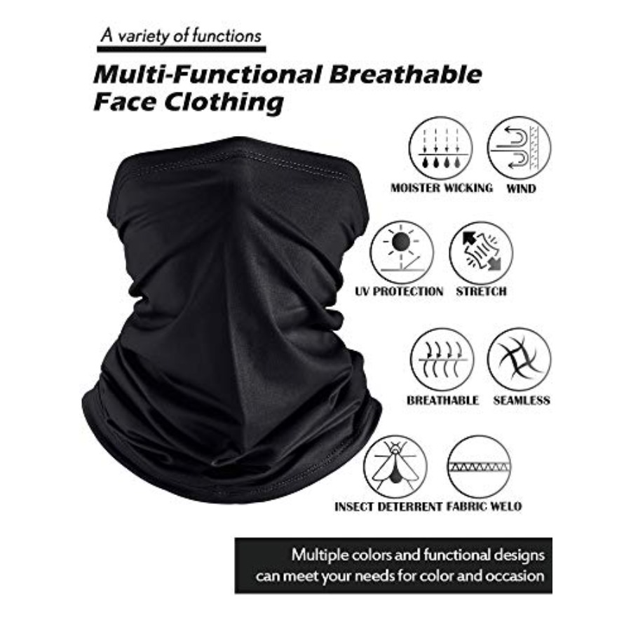 Summer Neck Gaiter Mask Windpr - Black Face Mask Pack recensione e prezzo