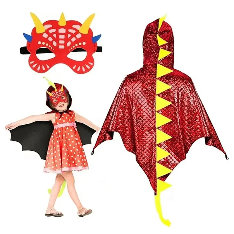 Child Green Dinosaur Cloak wit - Kids Face Mask recensione e prezzo