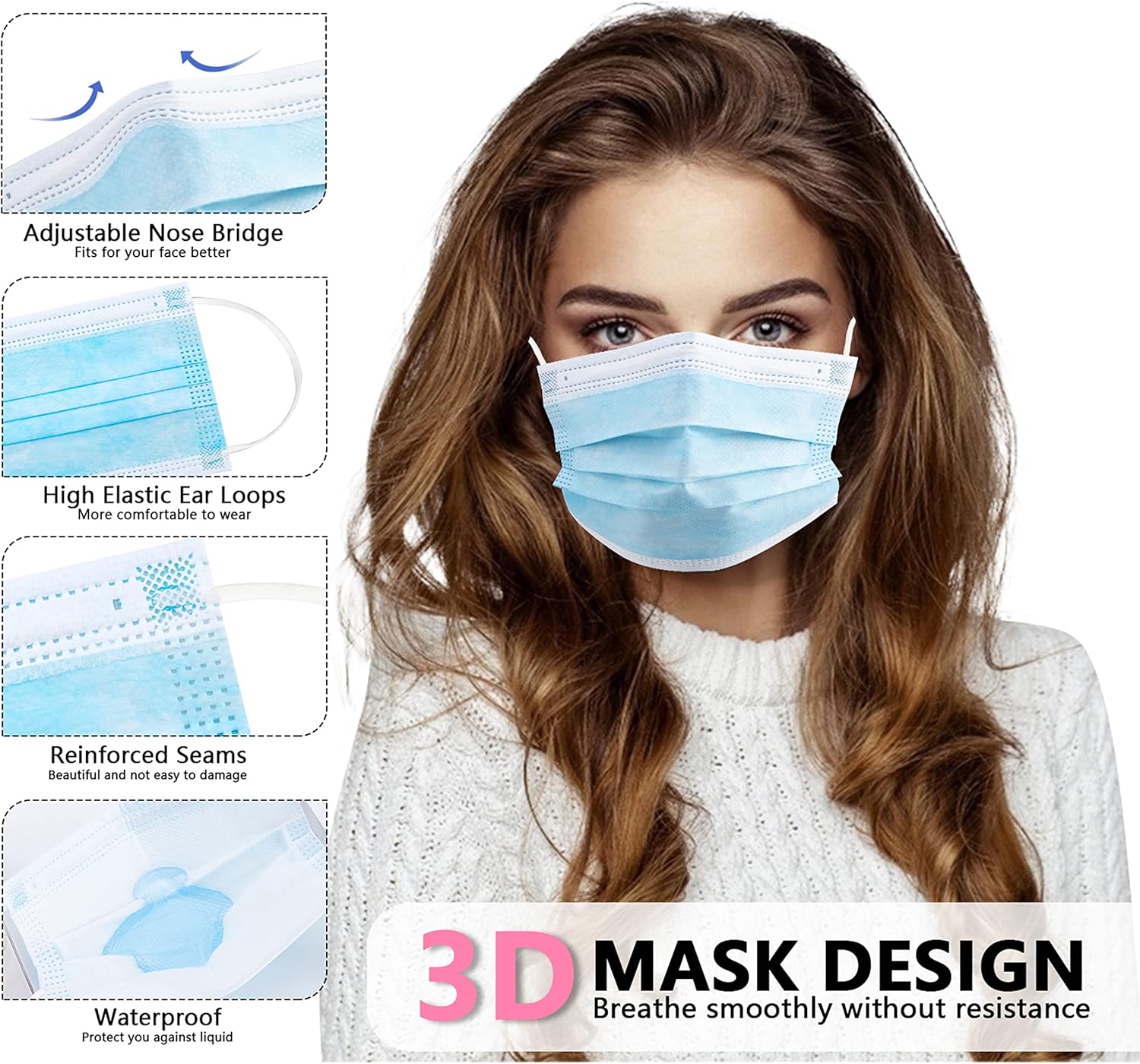 100pcs blue disposable protect - Disposable Mask Blue recensione e prezzo