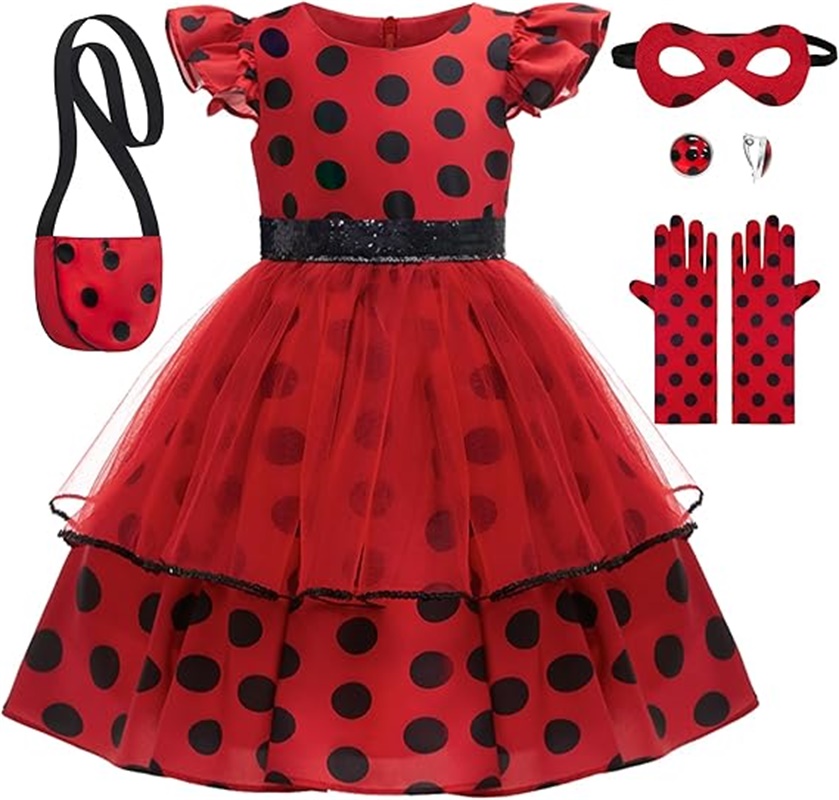 Girls Cosplay Costume Polka Do - Kids Face Mask recensione e prezzo