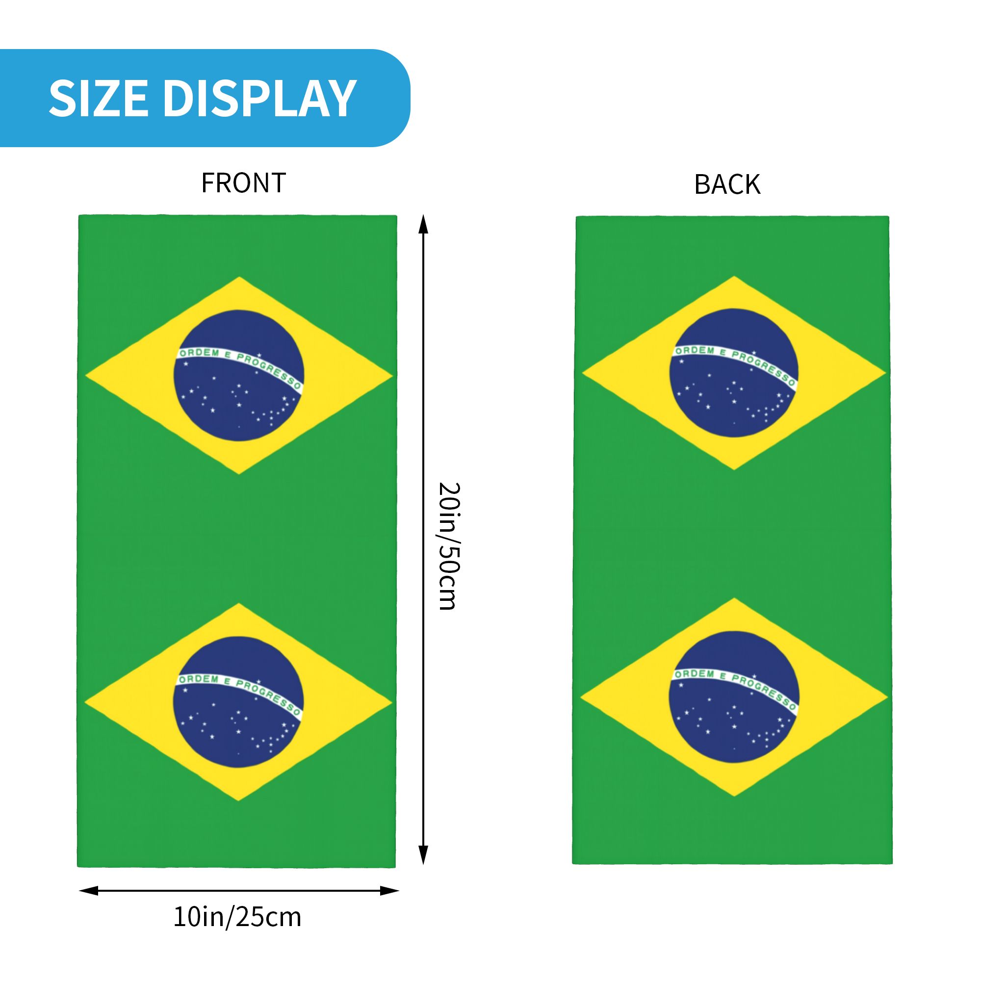 Custom Brazil Flag Bandana Nec - Neck Gaiter Face Cover recensione e prezzo