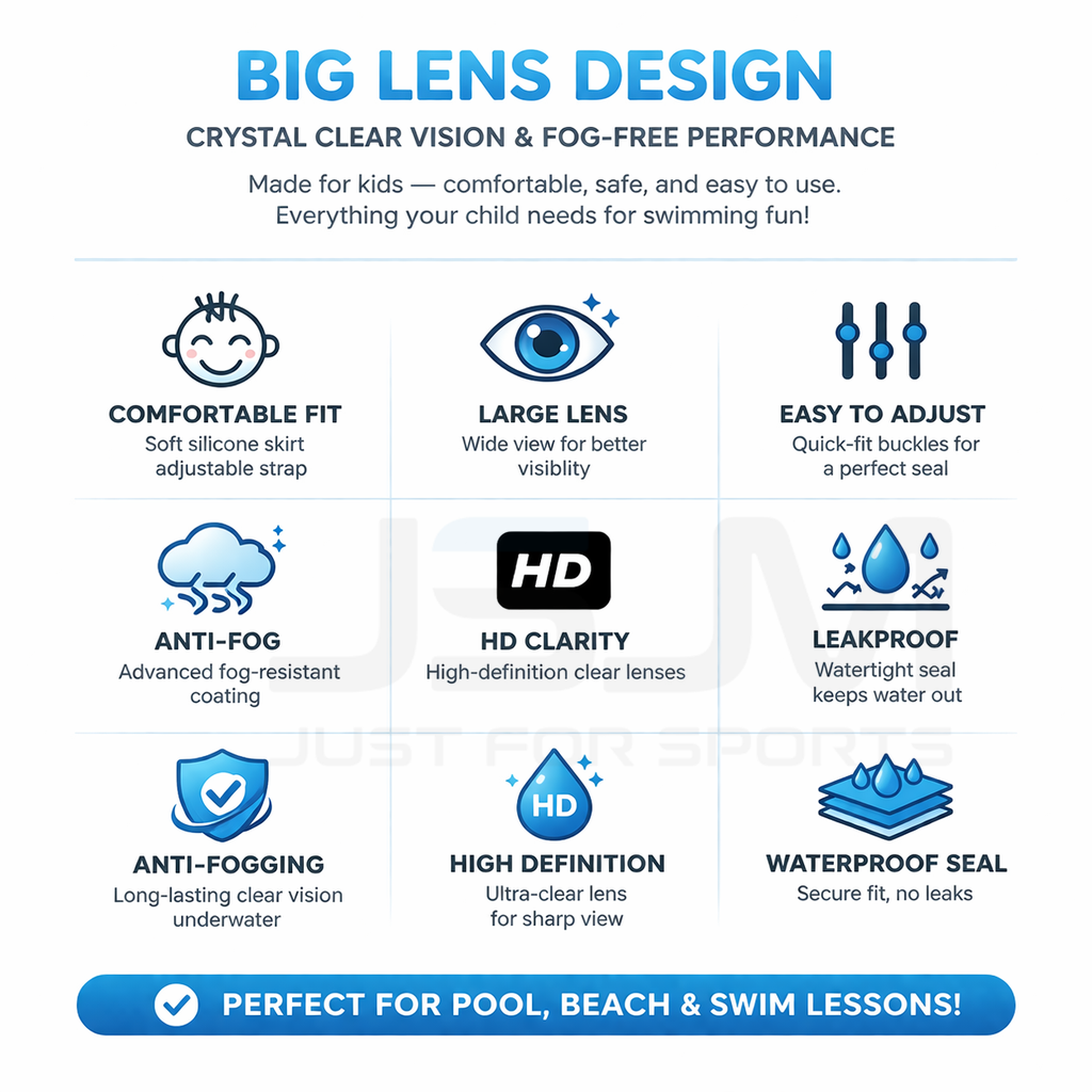 JSJM Kids Swimming Goggles Big - Silicone Mask Bracket recensione e prezzo