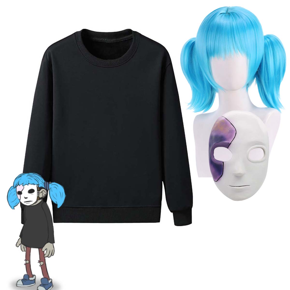 Adult Game Sally Face Cosplay  - Black Face Mask Pack recensione e prezzo