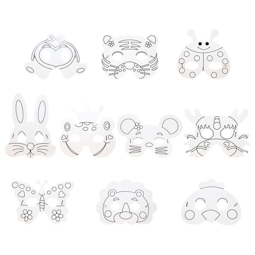 10Pcs Paper Mask Craft Kit Kid - Kids Face Mask recensione e prezzo