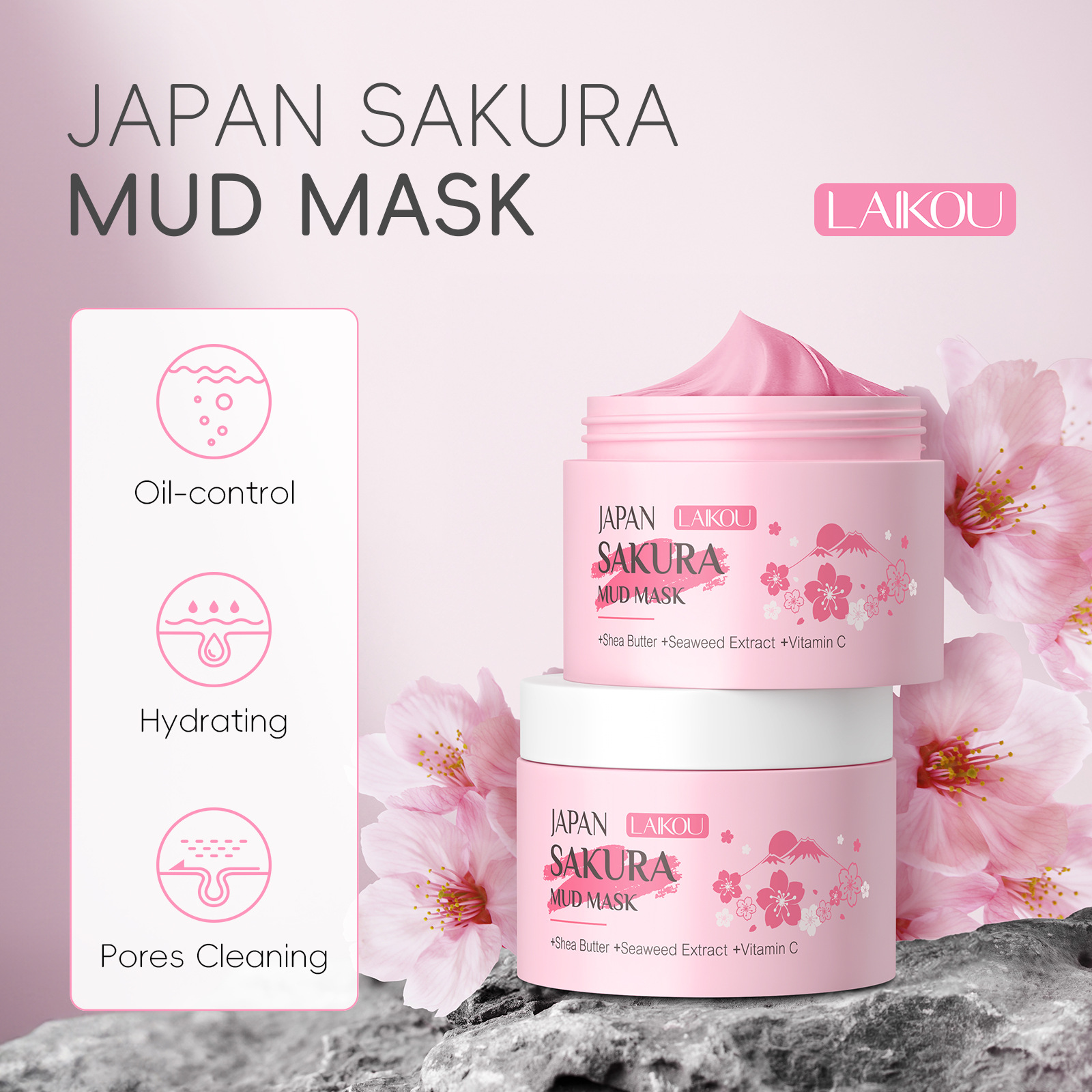LAIKOU Sakura Clay Mask 25g 90 - Dust Mask Construction recensione e prezzo