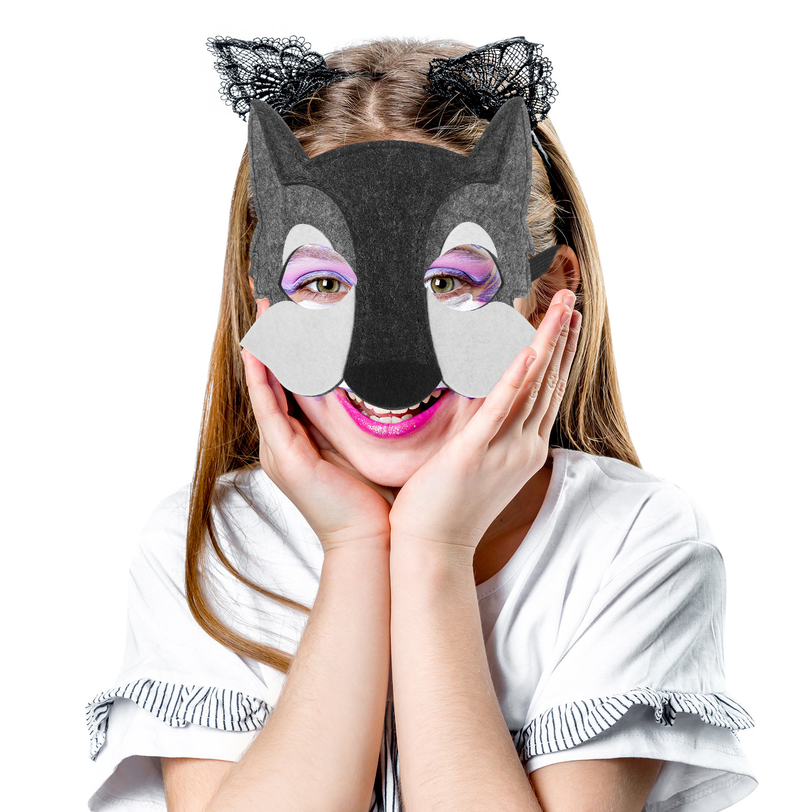 3Pcs Wolf Head Mask Kids Carto - Kids Face Mask recensione e prezzo