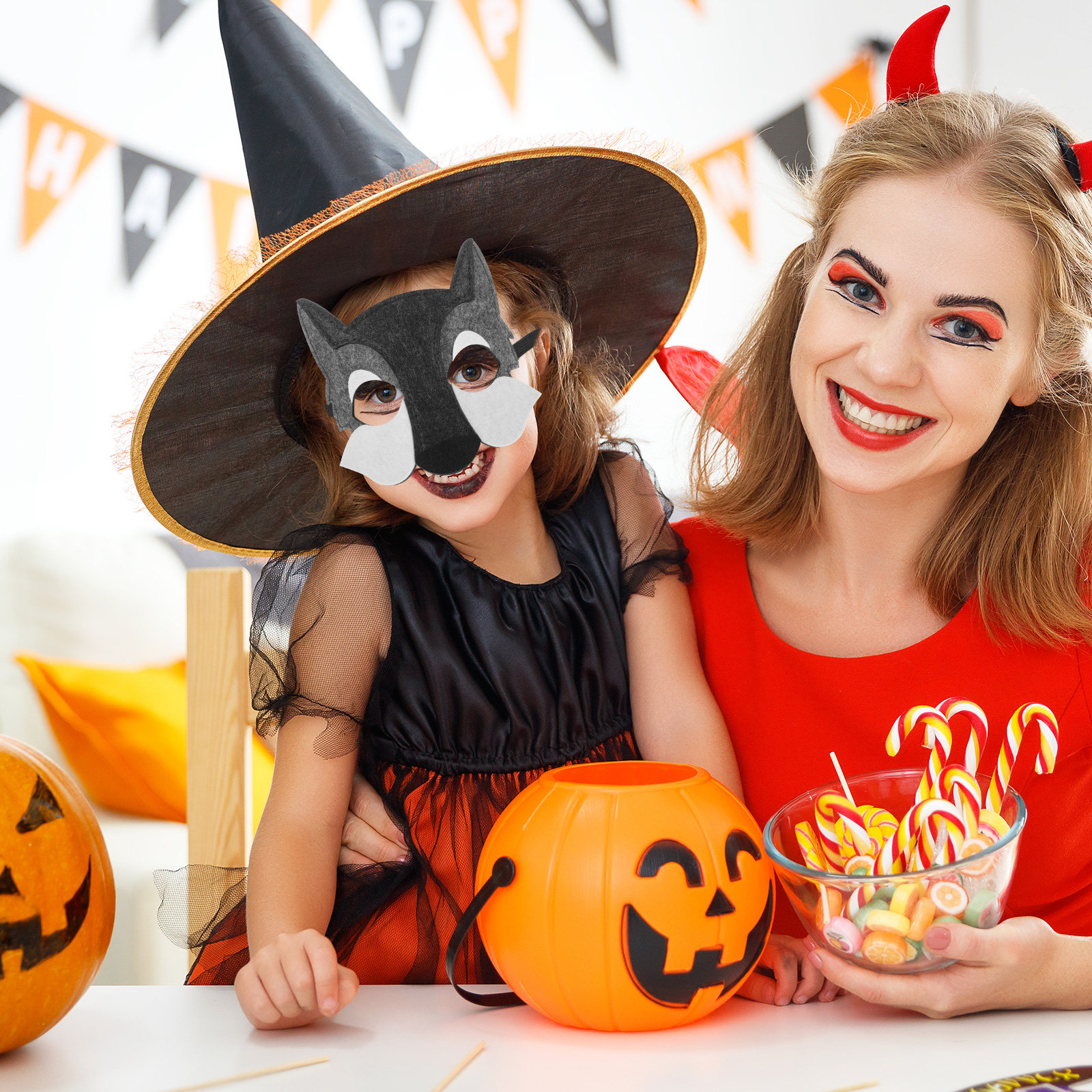 3Pcs Wolf Head Mask Kids Carto - Kids Face Mask recensione e prezzo