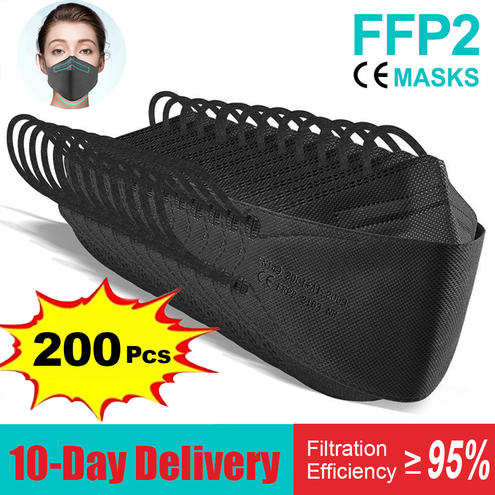 10-200pcs fpp2 fish mask kn95  - Disposable Surgical Mask recensione e prezzo