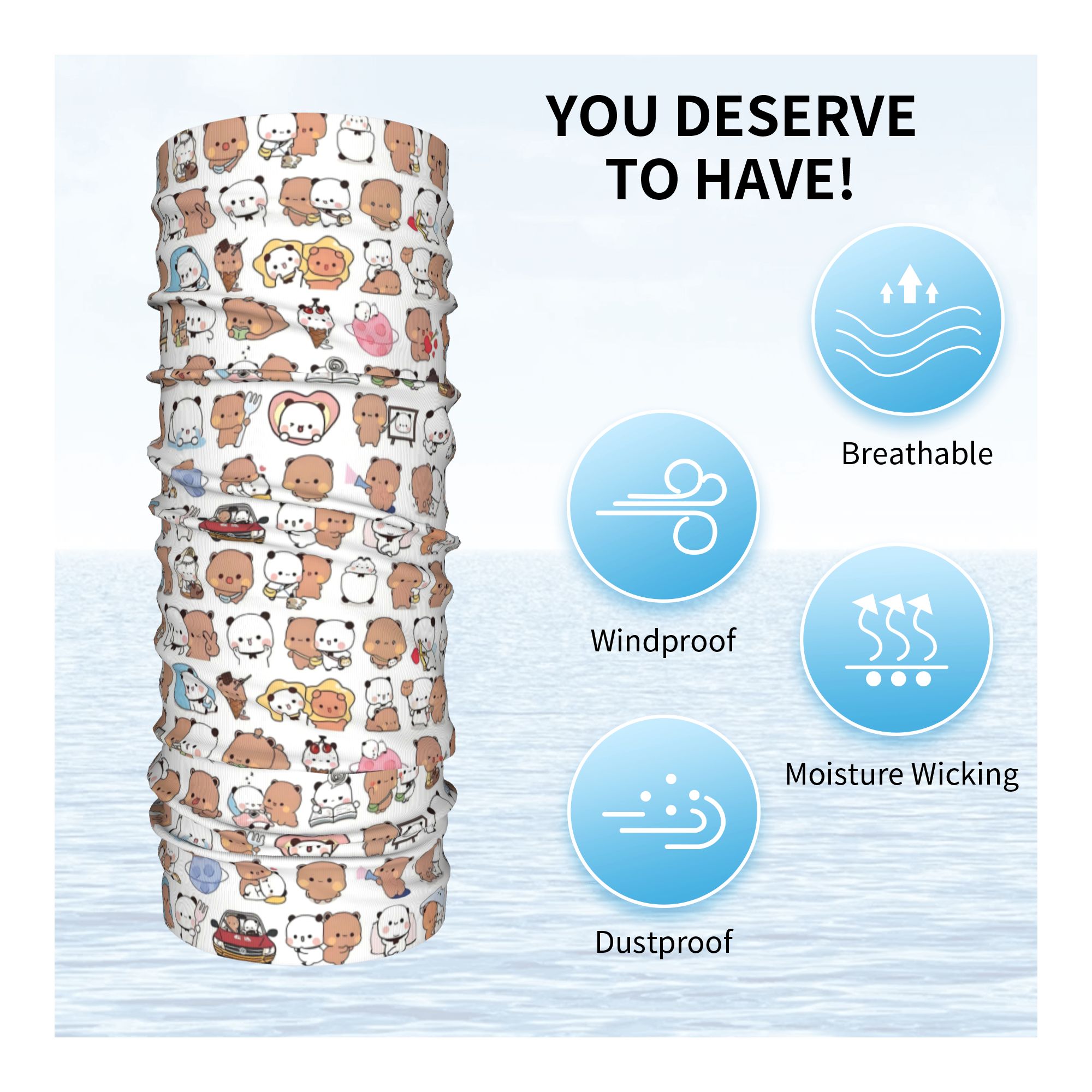 Custom Bear Cartoon Peach And  - Neck Gaiter Face Cover recensione e prezzo