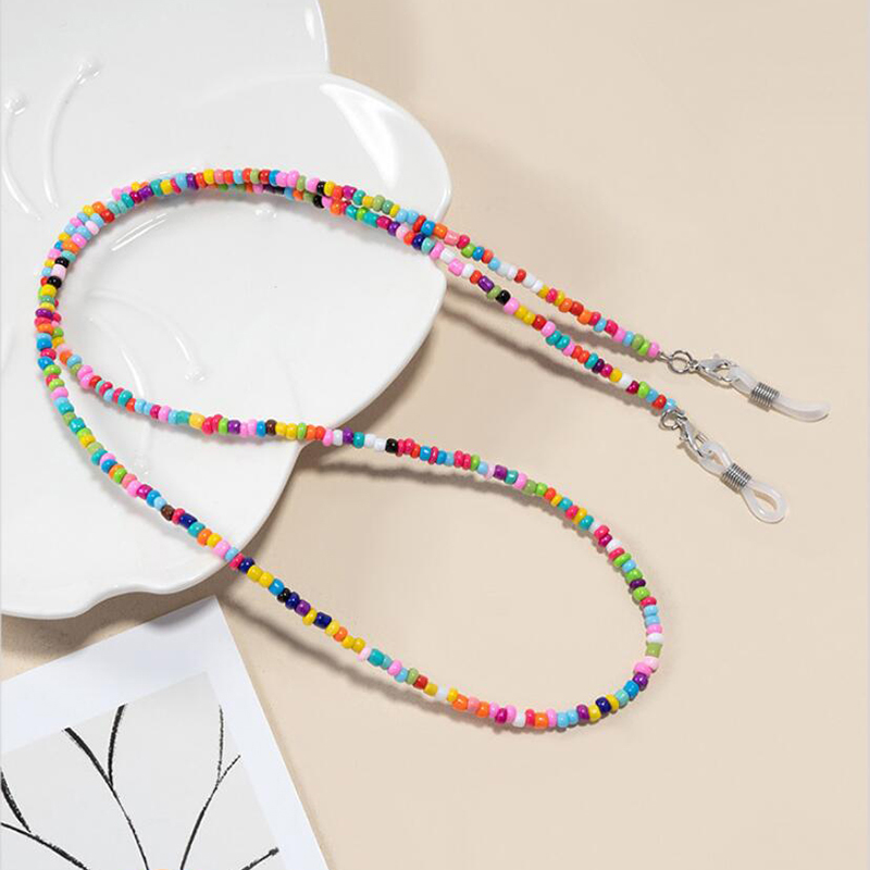 【F】 Colorful Rice Bead Glasses - Mask Chain Holder recensione e prezzo