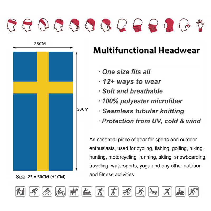 Sweden Flag Printed Bandana He - Neck Gaiter Face Cover recensione e prezzo