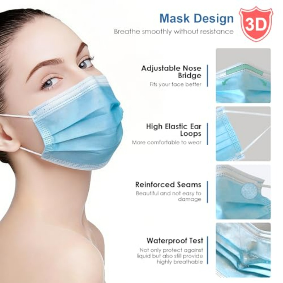 Blue Disposable Face Masks 100 - Disposable Mask Blue recensione e prezzo