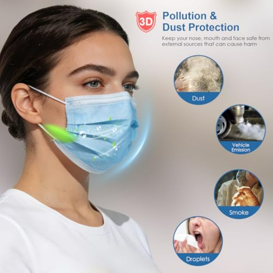 Blue Disposable Face Masks 100 - Disposable Mask Blue recensione e prezzo