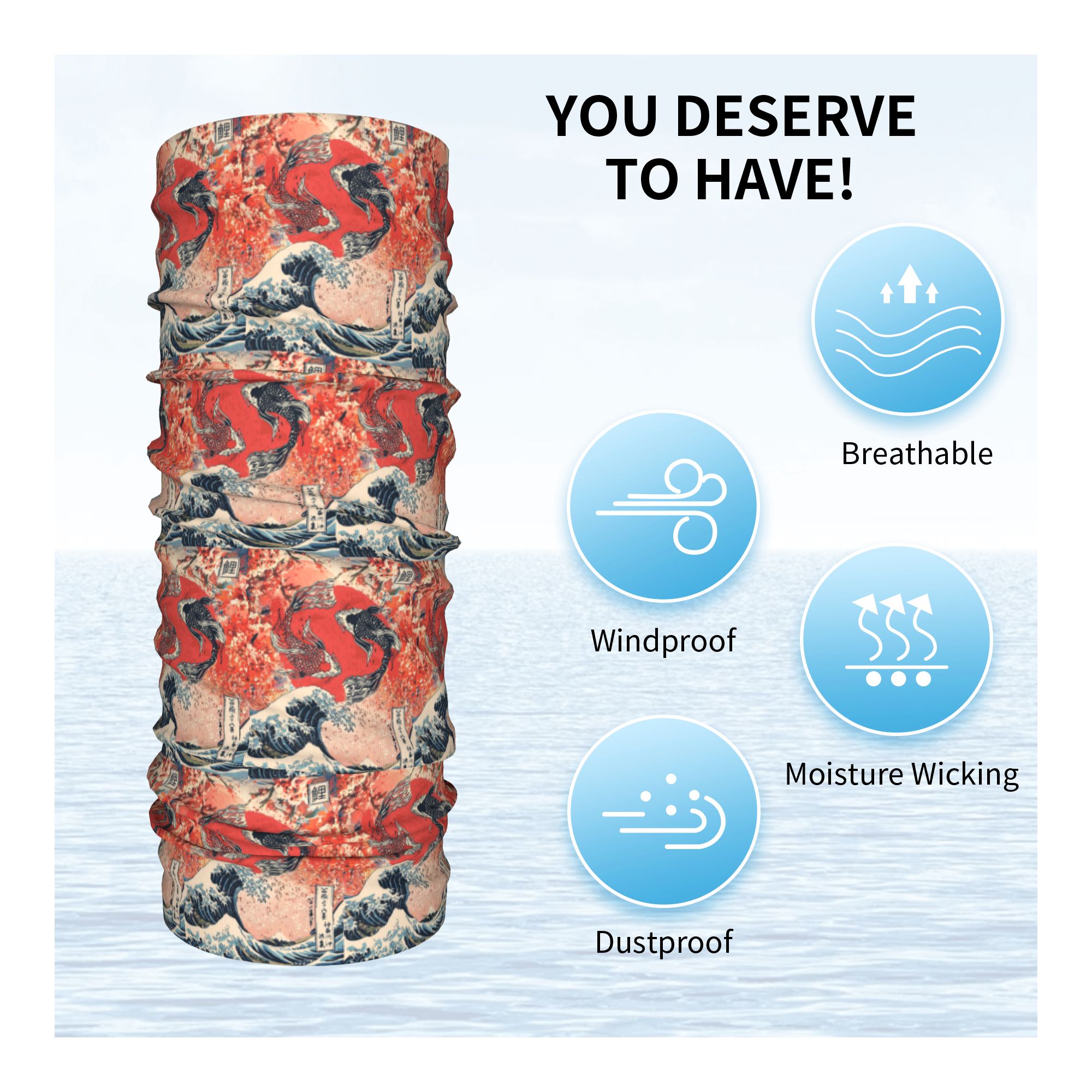 Koi Fish and Great Wave off Ka - Sports Mask Breathable recensione e prezzo