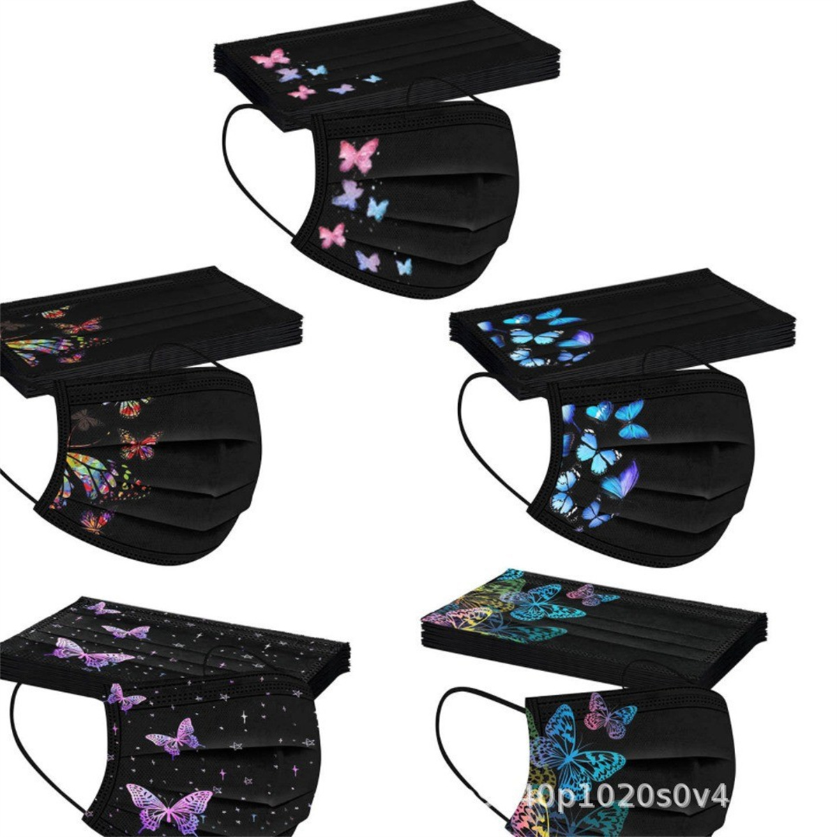 50pcs colorful butterfly print - Disposable Surgical Mask recensione e prezzo