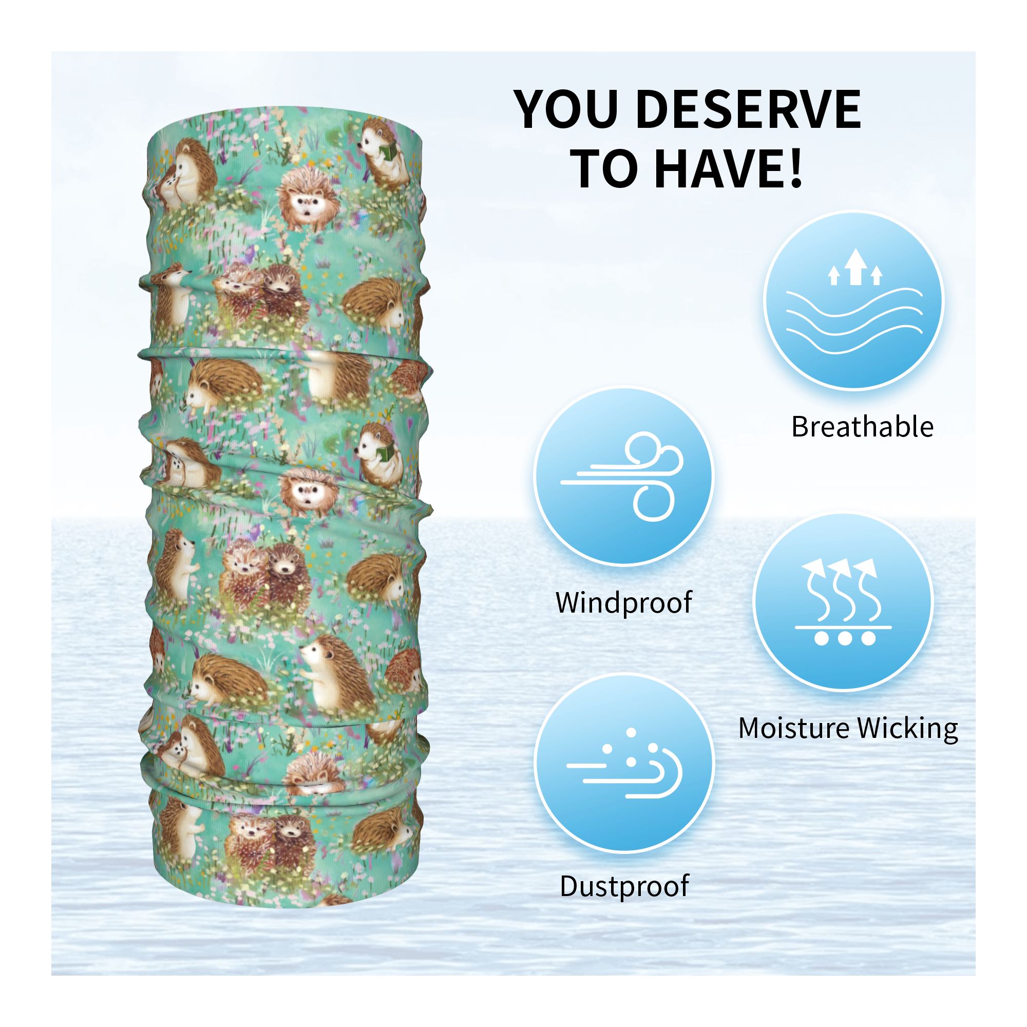 Autumn Hedgehog Spring Floral  - Neck Gaiter Face Cover recensione e prezzo