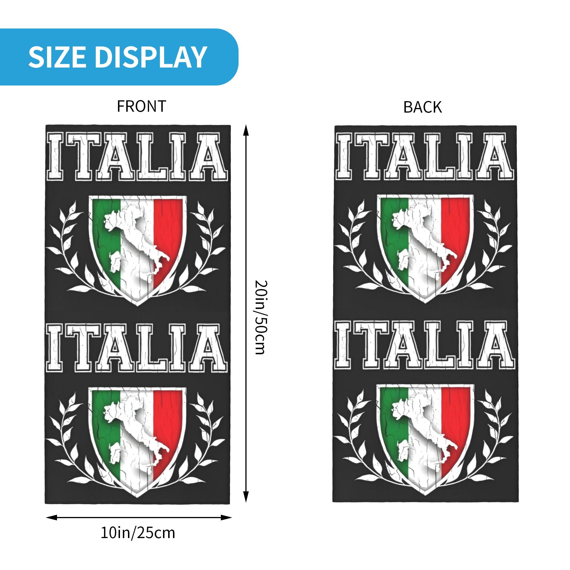 Custom Italy Flag Bandana Neck - Neck Gaiter Face Cover recensione e prezzo