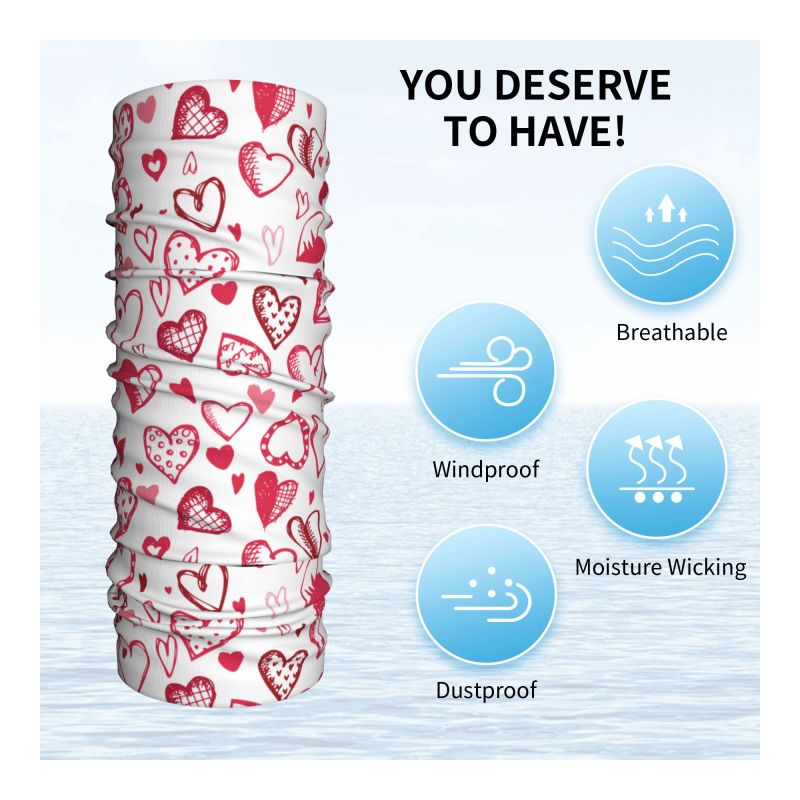 Pink Red Love Hearts Bandana N - Neck Gaiter Face Cover recensione e prezzo