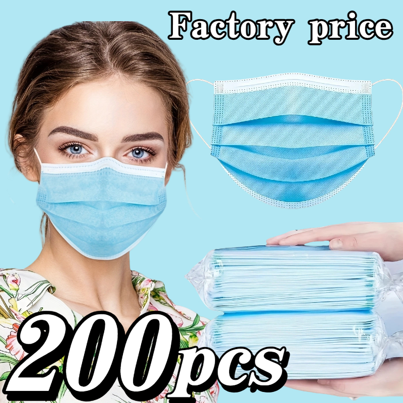 200Pcs Thickened Blue Disposab - Disposable Mask Blue recensione e prezzo