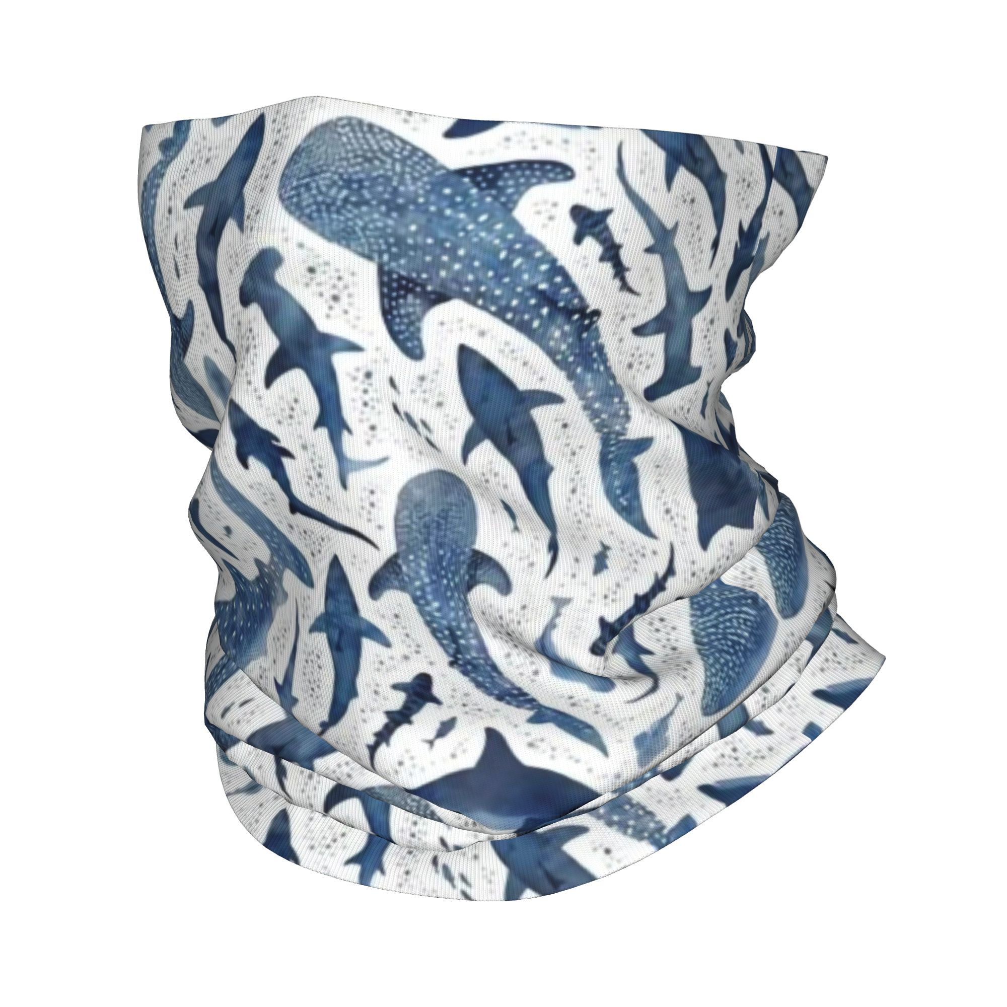 Custom Blue Watercolour Shark  - Neck Gaiter Face Cover recensione e prezzo