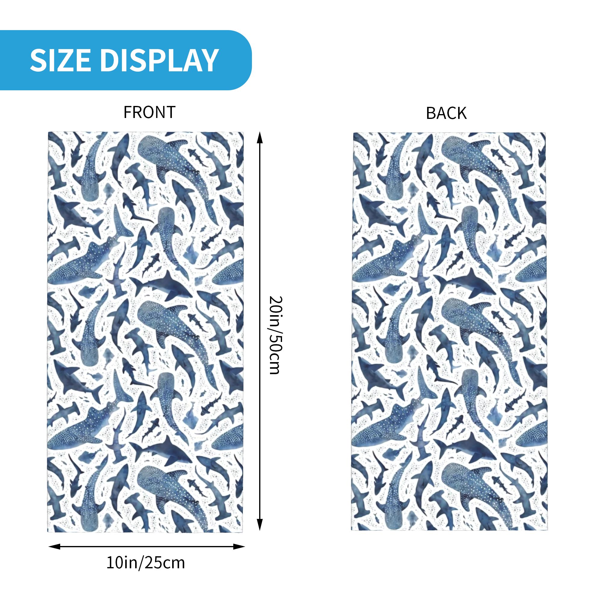 Custom Blue Watercolour Shark  - Neck Gaiter Face Cover recensione e prezzo