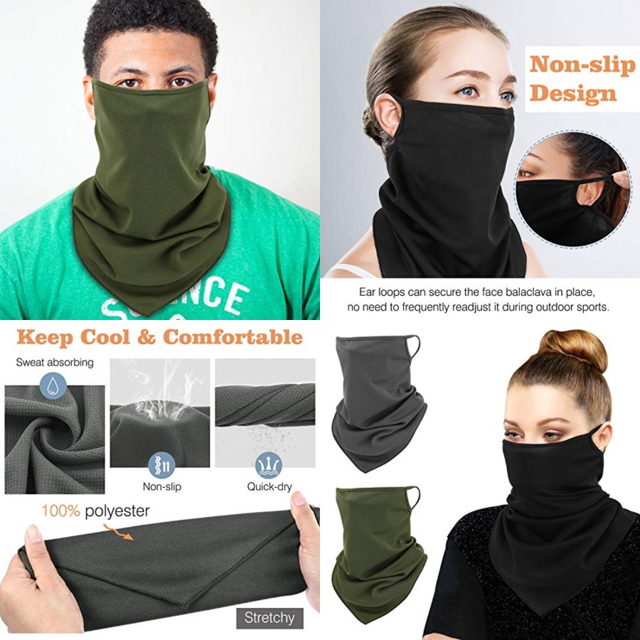 Scarf Mask Bandana with Ear Lo - Black Face Mask Pack recensione e prezzo