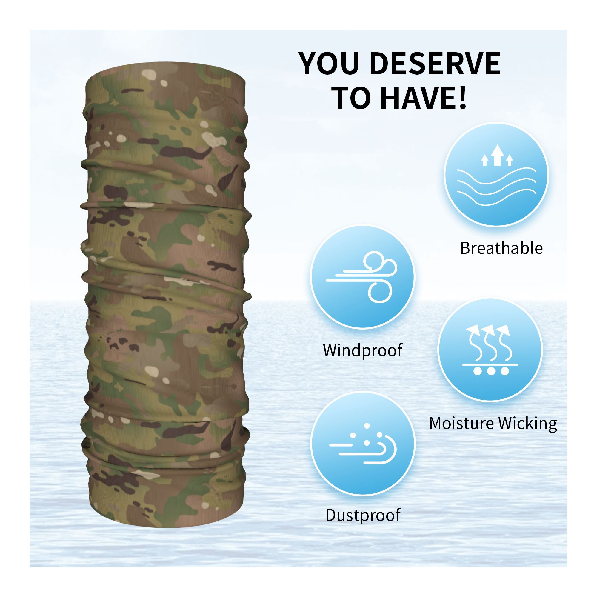 Custom Military Camouflage Pat - Neck Gaiter Face Cover recensione e prezzo