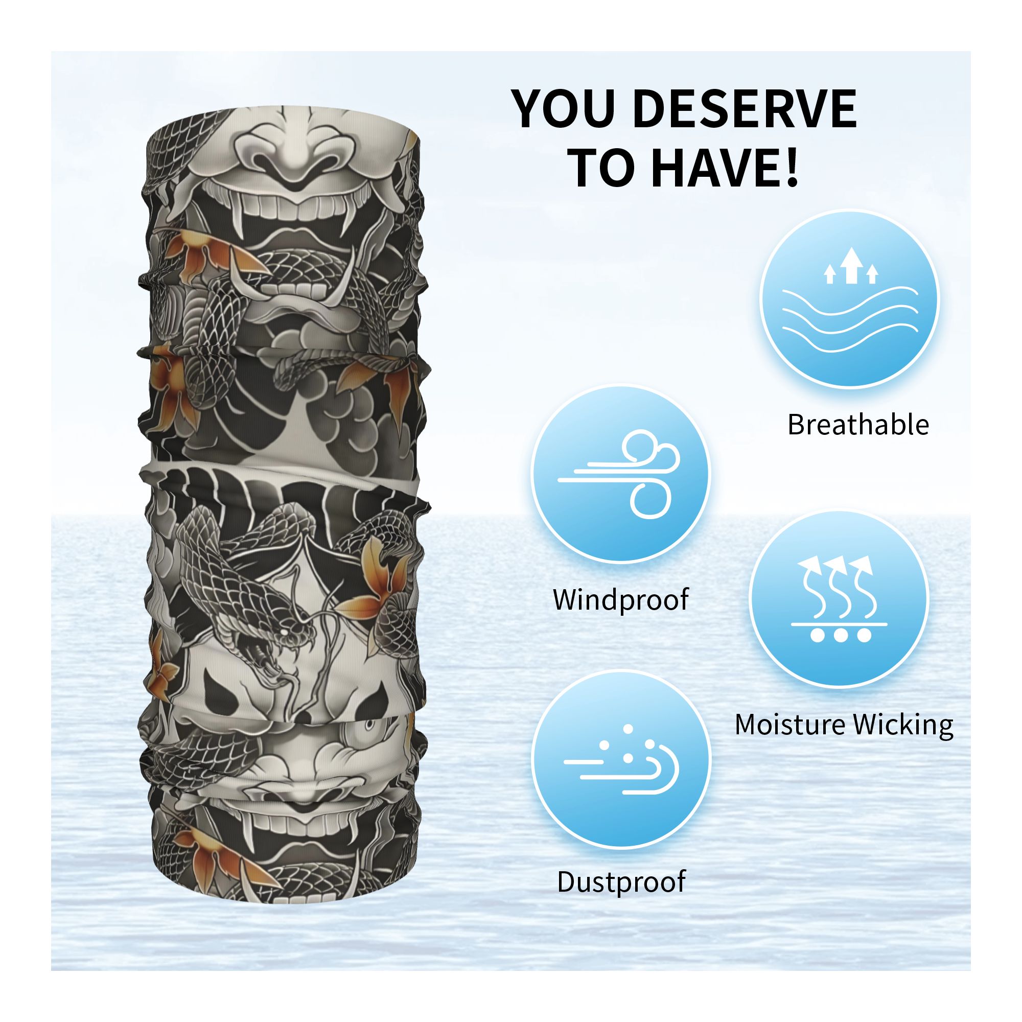 Custom Samurai Oni Demon Banda - Neck Gaiter Face Cover recensione e prezzo
