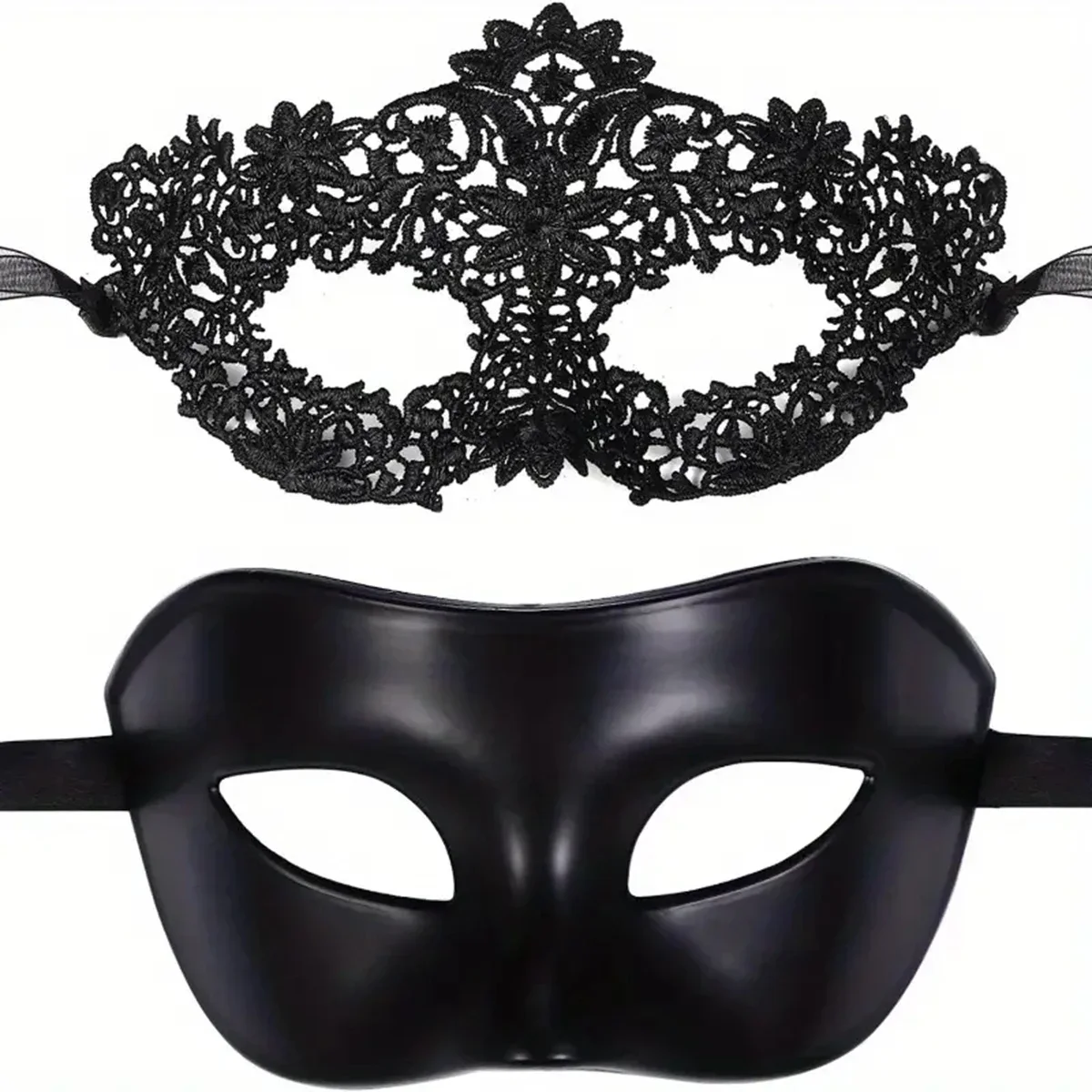 2pcs Elegant Black Lace Masque - Black Face Mask Pack recensione e prezzo