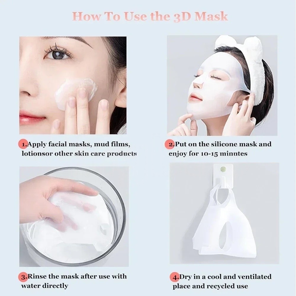 1/2PCS 3D Reusable Wrinkle Smo - Silicone Mask Bracket recensione e prezzo